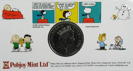 2001 Nuie Cupro Nickel And Colorized Dollar Coin - Snoopy Flying Ace/Queen Elizabeth Ii