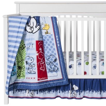 Lambs & Ivy Hip Hop Snoopy Crib Skirt / Dust Ruffle - snoopn4pnuts.com