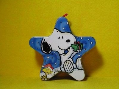 Snoopy Star - Shaped Tin Canister Ornament (Near Mint) - snoopn4pnuts.com