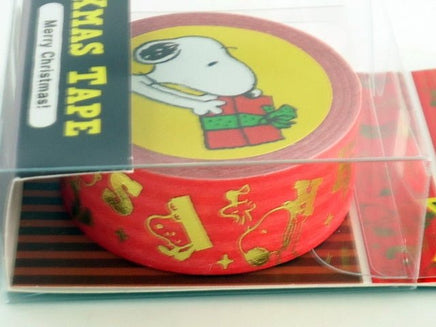 Snoopy Decorative Christmas Washi Masking Tape With Metallic Gold Graphics - Over 16 Feet Long! - snoopn4pnuts.com
