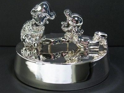 Schroeder And Lucy Silver Plated Music Box - Plays "Fur Elise"