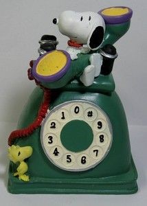 Snoopy On Phone Bank