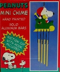 Santa Snoopy In Sleigh Resin Wind Chime (No Box) - snoopn4pnuts.com