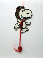 Snoopy Flying Ace Vintage Wood String Christmas Ornament