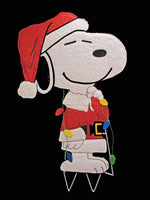 Snoopy Santa Hammered Metal Christmas Yard Art Decor