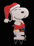 Snoopy Santa Hammered Metal Christmas Yard Art Decor