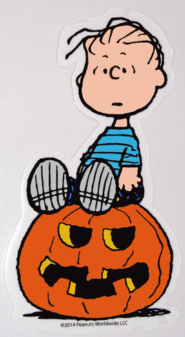 Linus Halloween Jelz Window Cling - On Pumpkin - snoopn4pnuts.com