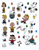 Peanuts Gang Reusable Easter Sticker Scene / Window Cling Set