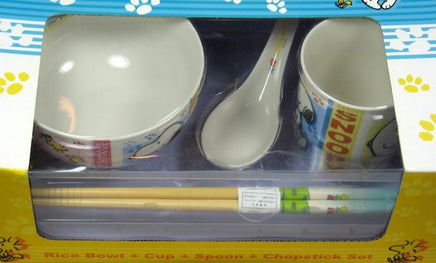 Snoopy Rice Bowl And Chopsticks Set
