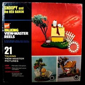 Vintage Talking Viewmaster 3D Reels Snoopy and the Red Baron