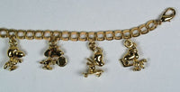 Snoopy Sports 3-D Gold-Tone Charm Bracelet