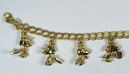Snoopy Sports 3-D Gold-Tone Charm Bracelet