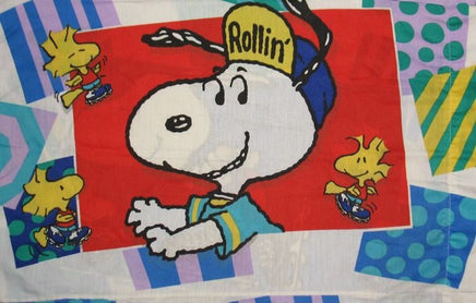 Vintage Snoopy Pillow Case - Rollerblading