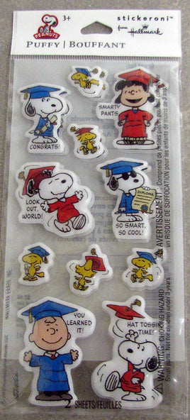 Peanuts Puffy Graduation Stickers - Great For Scrapbooking!