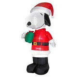 Snoopy Santa Holding Gift Lighted Christmas Inflatable - 5 Feet High!