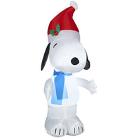 Snoopy Santa With Scarf Lighted Inflatable