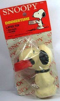 Snoopy Carrying Dish in Mouth Vintage Squeeze Toy (Discolored)