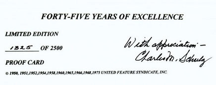 Limited-Edition Peanuts Gang 45Th Anniversary Proof Card / Poster