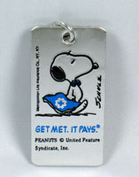 Met Life Snoopy Salesman Metal Key Chain