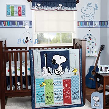 Lambs & Ivy Hip Hop Snoopy Fitted Crib Sheet - snoopn4pnuts.com