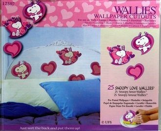 Snoopy Love Hearts Pre-Pasted Wallpaper Banner - ON SALE!