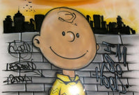 Charlie Brown "In The Hood" Framed Hand-Airbrushed T-Shirt (Professionally Framed In Wood And Glass!