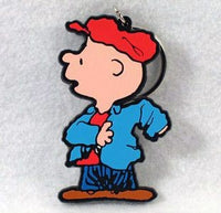 Vintage Snoopy Dog Keychain Peanuts Charlie Brown Two Tone Kneeling Plastic  Aviva Gold Bronze Tan