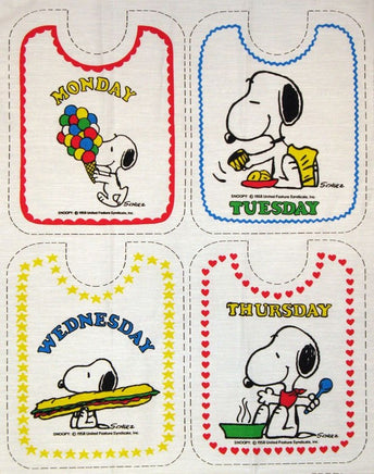 Snoopy Baby Bib Pattern Set - 7 Days Of The Week
