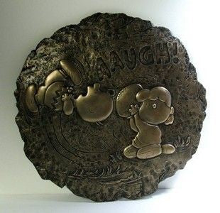 Charlie Brown And Lucy Stepping Stone / Plaque - Antique Bronze
