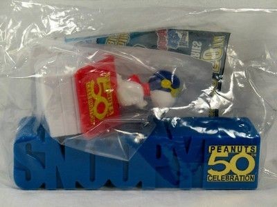 2000 Wendy's Fast Food Toy - Snoopy Paperweight & Rocking Toy Set 50Th Anniversary