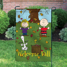 Peanuts Double - Sided Flag - Welcome Fall - snoopn4pnuts.com