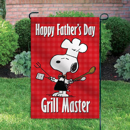 Peanuts Double - Sided Flag - Father's Day Snoopy Grill Master - snoopn4pnuts.com