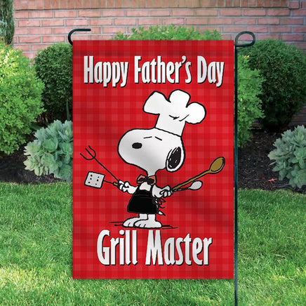 Peanuts Double - Sided Flag - Father's Day Snoopy Grill Master - snoopn4pnuts.com