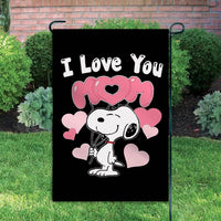 Peanuts Double - Sided Flag - I Love You Mom - snoopn4pnuts.com