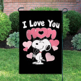 Peanuts Double-Sided Flag - I Love You Mom