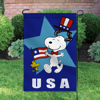 Peanuts Double-Sided Flag - Patriotic USA
