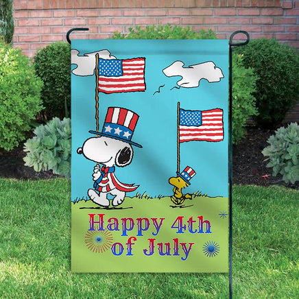 Peanuts Double - Sided Flag - Happy Fourth of July - snoopn4pnuts.com