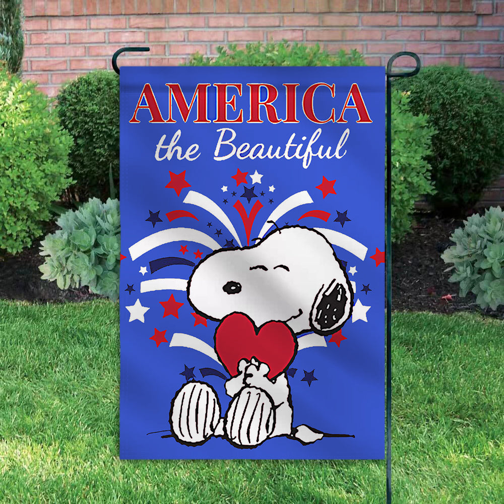Peanuts Double-Sided Flag - America The Beautiful