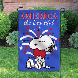 Peanuts Double - Sided Flag - America The Beautiful - snoopn4pnuts.com