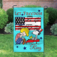 Peanuts Double-Sided Flag - Let Freedom Ring
