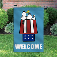 Peanuts Double-Sided Flag - Patriotic Welcome