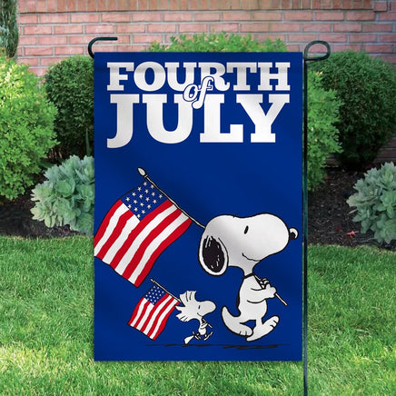 Peanuts Double - Sided Flag - Fourth of July - snoopn4pnuts.com