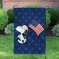 Peanuts Double-Sided Flag - Patriotic Flag-Waving Snoopy