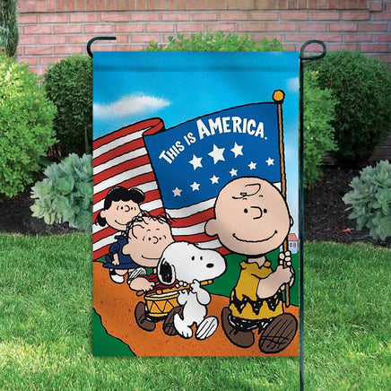 Peanuts Double - Sided Flag - Snoopy Patriotic This Is America - snoopn4pnuts.com