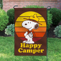 Peanuts Double - Sided Flag - Happy Camper - snoopn4pnuts.com