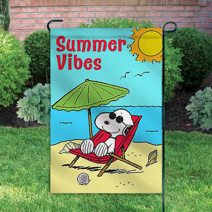 Peanuts Double - Sided Flag - Summer Vibes - snoopn4pnuts.com