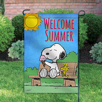 Peanuts Double - Sided Flag - Welcome Summer - snoopn4pnuts.com