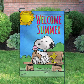 Peanuts Double - Sided Flag - Welcome Summer - snoopn4pnuts.com