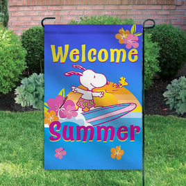 Peanuts Double - Sided Flag - Welcome Summer - snoopn4pnuts.com