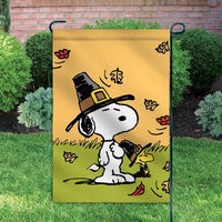 Peanuts Double - Sided Flag - Thanksgiving Pilgrims - snoopn4pnuts.com